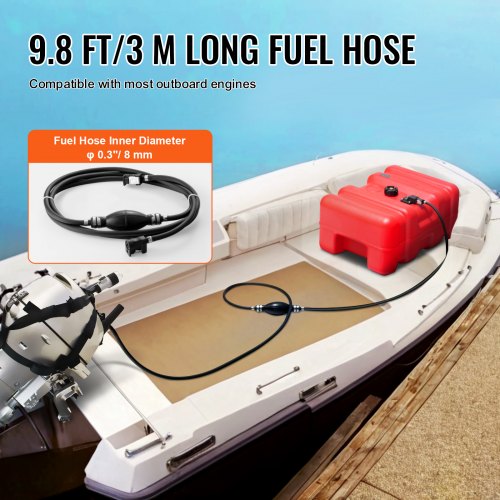Boat Fuel Tank Portable Marine Outboard Gas Tank 12 Gal55L with Hose