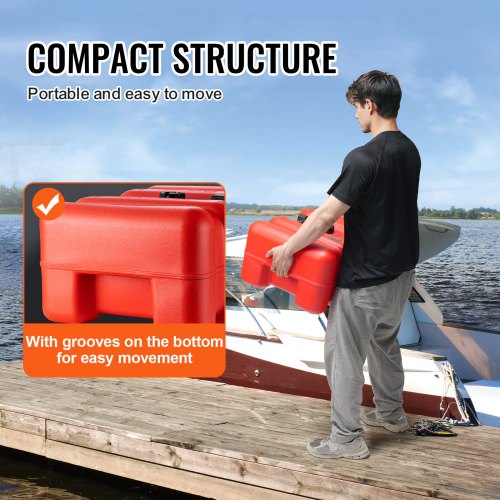 Boat Fuel Tank Portable Marine Outboard Gas Tank 12 Gal55L with Hose
