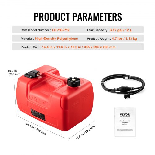 Boat Fuel Tank 317Gallon12L Marine Outboard Transfer Tank Transfer