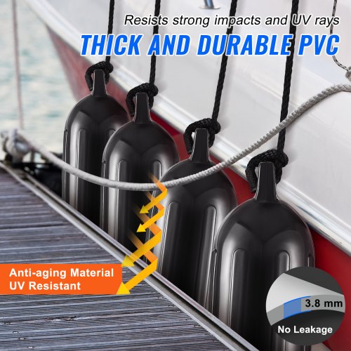 Boat Fenders 65 x 23 Boat Bumpers for Docking Inflatable Ribbed Fender