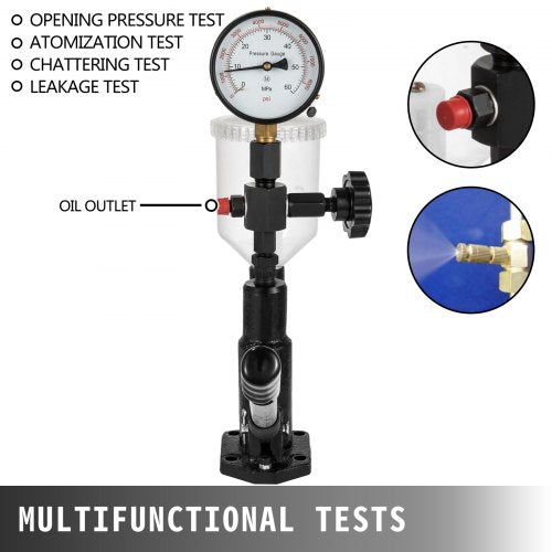 SKYSHALO Diesel Injector Tester with Dual Scale Gauge 400Bar6000PSI