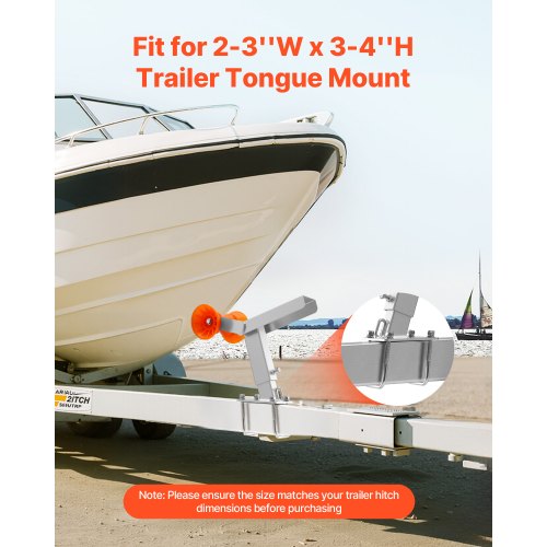 Boat Trailer Winch Stand with Roller Adjustable Height 143216 Inches