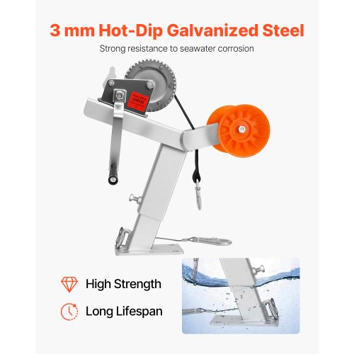 Boat Trailer Winch Stand with Roller 1200 lbs Winch 2 in x 25 ft Winch