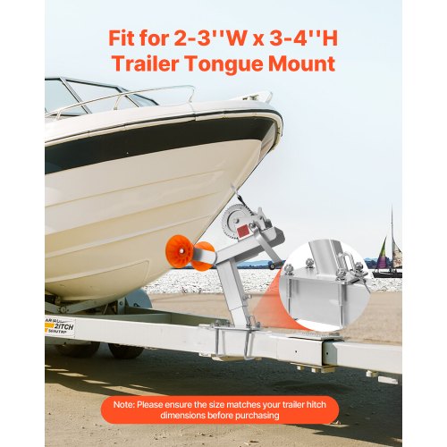 Boat Trailer Winch Stand with Roller 1200 lbs Winch 2 in x 25 ft Winch