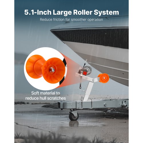 Boat Trailer Winch Stand with Roller 1200 lbs Winch 2 in x 25 ft Winch
