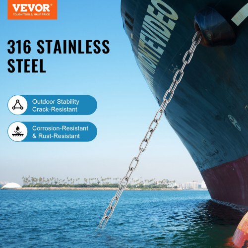 Boat Anchor Chain 14 x 4 1700 lbs WLL4800 lbs BS 316 Stainless