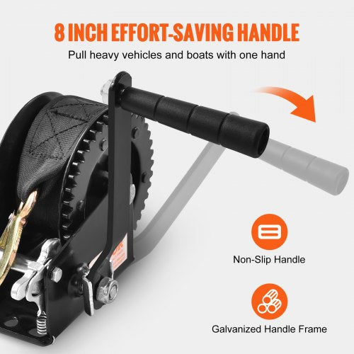 Hand Winch 1200 lbs Pulling Capacity Boat Trailer Winch Heavy Duty Rope