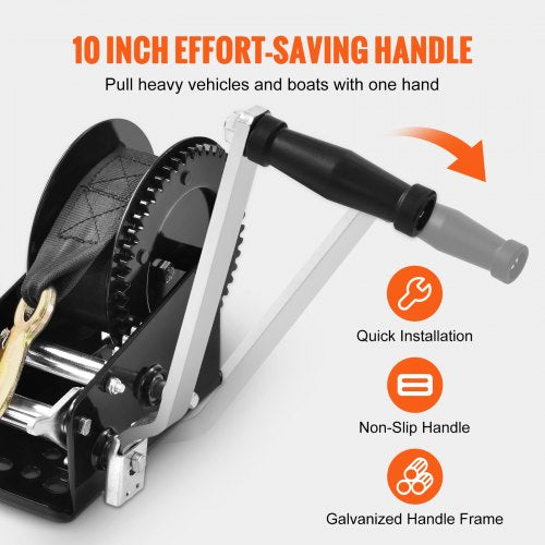 Hand Winch 3500 lbs Pulling Capacity Boat Trailer Winch Heavy Duty Rope