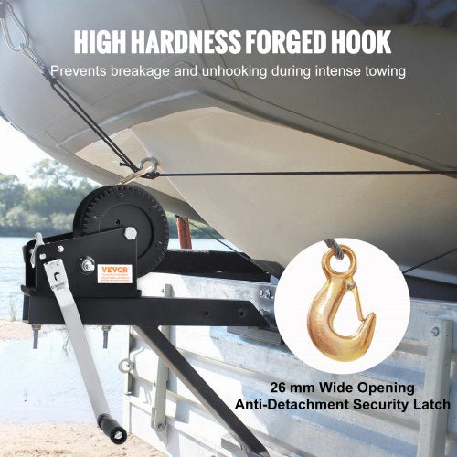 Hand Winch 3500 lbs Pulling Capacity Boat Trailer Winch Heavy Duty Rope