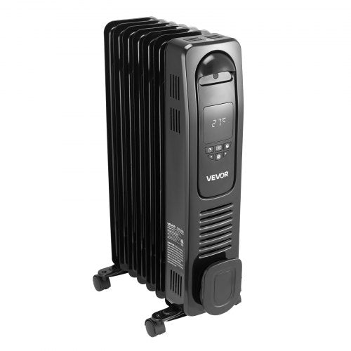 Electric Oil Filled Radiator 1500W Radiant Space Heater with LED Screen