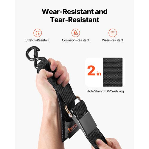 Retractable Ratchet Straps 2 in x 4 ft Ratchet Tie Down Straps with Security