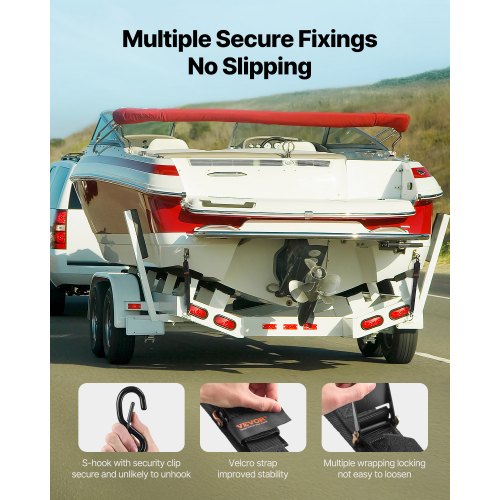 Retractable Ratchet Straps 2 in x 4 ft Ratchet Tie Down Straps with Security
