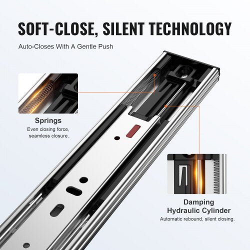 Drawer Slides Side Mount Rails SoftClose10 Pairs 22 Inch Heavy Duty Full