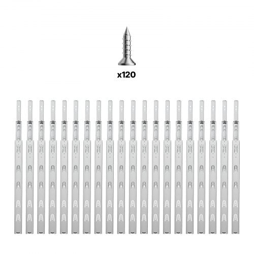 Drawer Slides 24 inch 10 Pairs Full Extension Ball Bearing Cabinet Rails