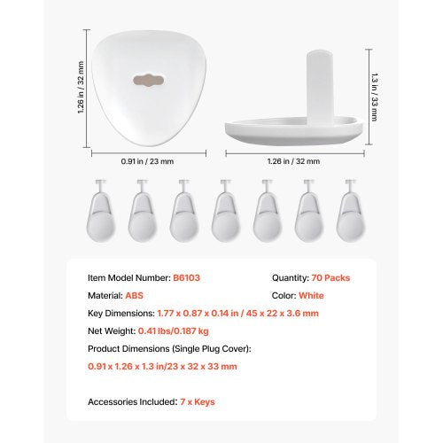 Outlet Covers 70 Pack Plug Covers for Electrical Outlets Secure Electric
