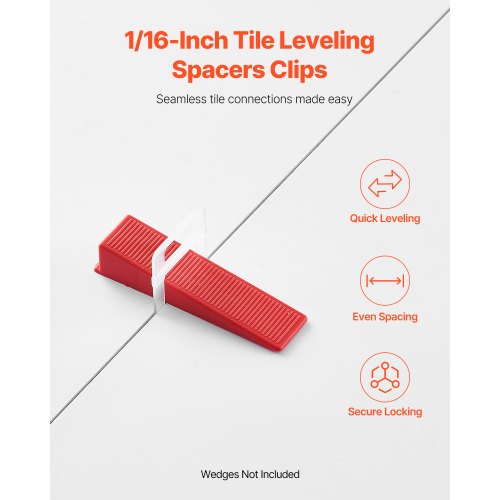 Tile Leveling System Clips 2200Piece DIY Tile Leveler Spacers 11615