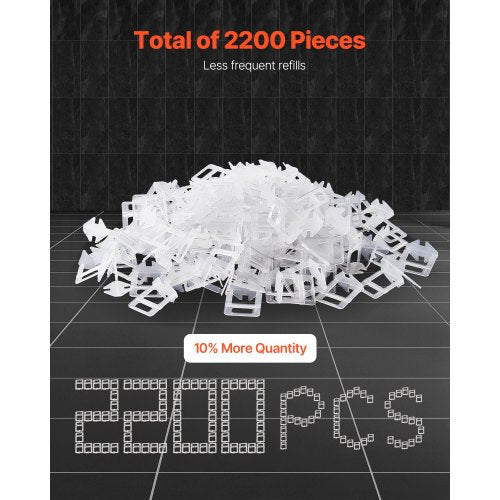 Tile Leveling System Clips 2200Piece DIY Tile Leveler Spacers 11615