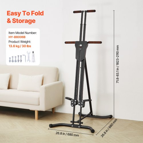 Stair Stepper Step Range Exercise Machine Vertical Climber for Home Gym
