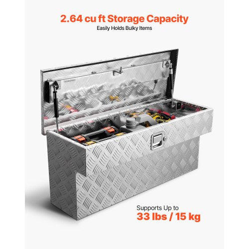 Truck Bed Tool Box Heavy Duty Aluminum Tool Box with Tread Patterns