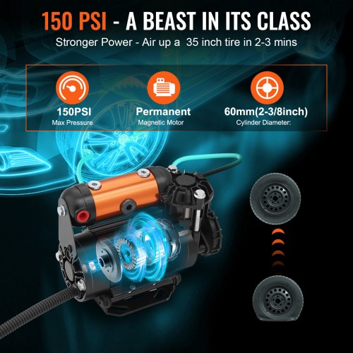 Onboard Air Compressor Kit 150PSI Offroad Air Compressor Portable Tire