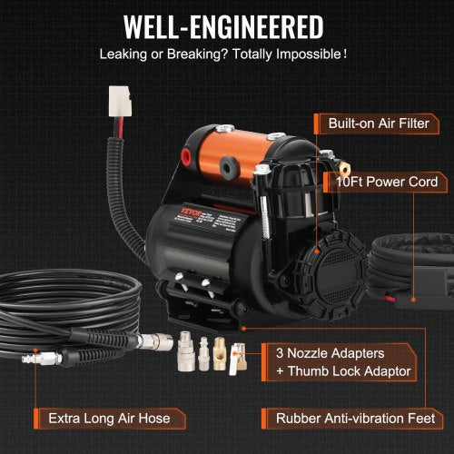 Onboard Air Compressor Kit 150PSI Offroad Air Compressor Portable Tire