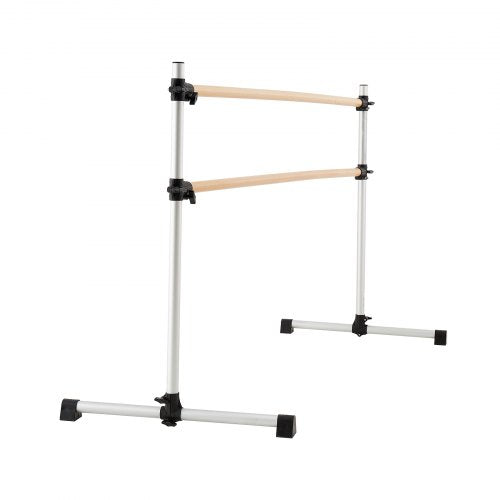 Ballet Barre 6 Ft Double Beechwood Barre Bar for Home Freestanding