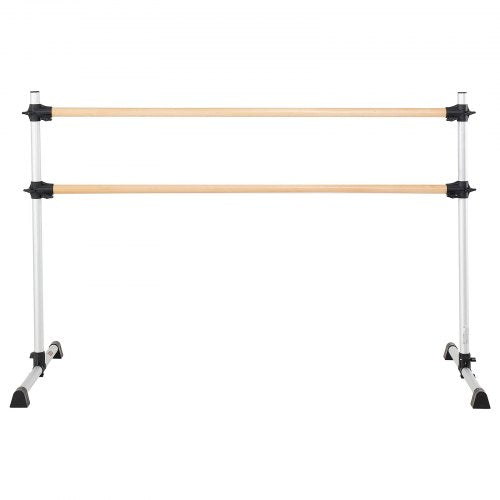 Ballet Barre 6 Ft Double Beechwood Barre Bar for Home Freestanding