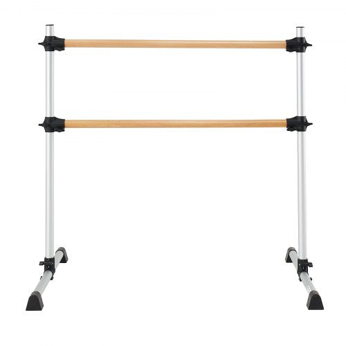 Ballet Barre 4 Ft Double Beechwood Barre Bar for Home Freestanding