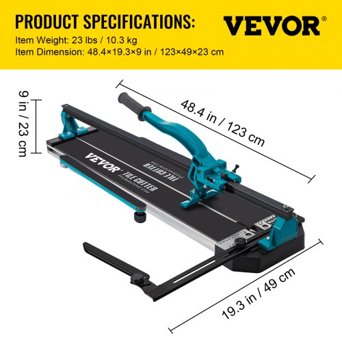 40 Inch Tile Cutter Single Rail Double Brackets Manual Tile Cutter 35 in Cap