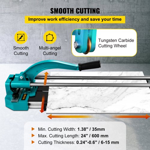 24 Inch Manual Tile Cutter Double Rails Professional Tile Cutter WAlloy