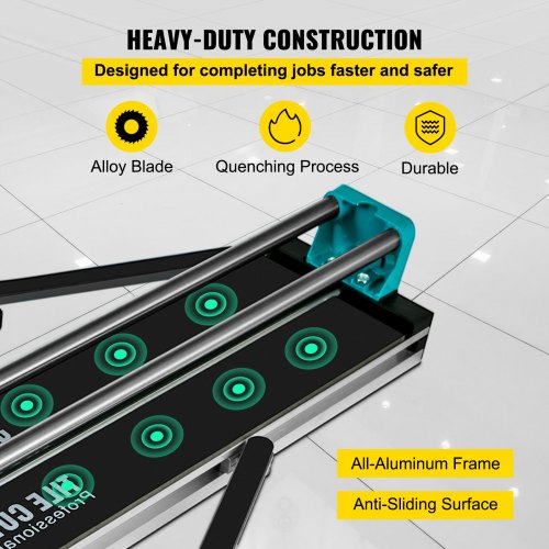 24 Inch Manual Tile Cutter Double Rails Professional Tile Cutter WAlloy