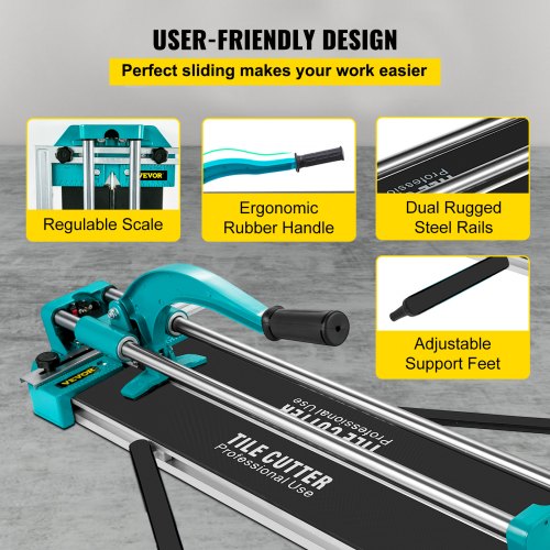 24 Inch Manual Tile Cutter Double Rails Professional Tile Cutter WAlloy