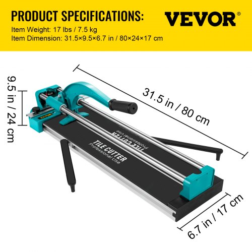24 Inch Manual Tile Cutter Double Rails Professional Tile Cutter WAlloy