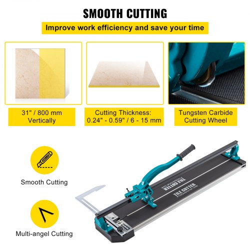 Tile Cutter 31 InchManual Tile Cutter Single Rail with Precise Laser