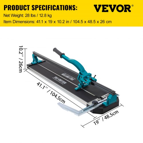 Tile Cutter 31 InchManual Tile Cutter Single Rail with Precise Laser