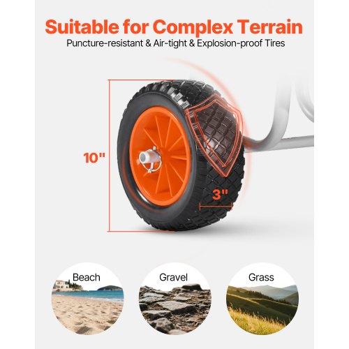 Kayak Cart 150 lbs Load Capacity Stand Up Paddle Board Trolley with 10inch