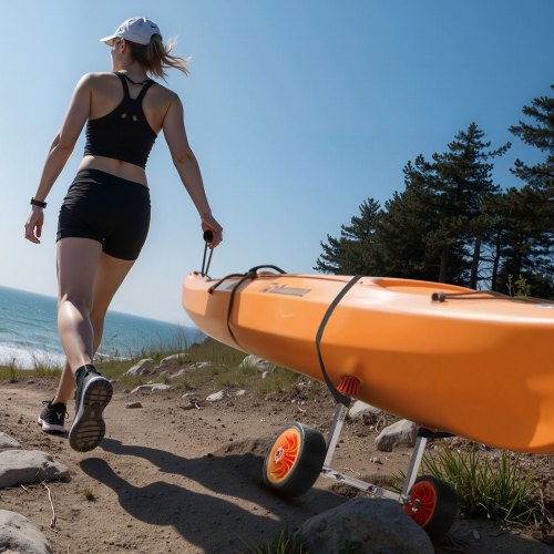 Kayak Cart 250 lbs Load Capacity Canoe Cart Dolly with 7.5inch Solid