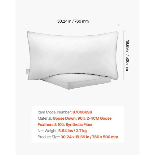 Bed Pillows for Sleeping Set of 2 Queen Size Luxury Quality Hotel Pillows