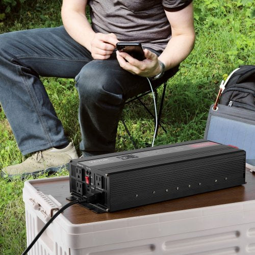 Pure Sine Wave Inverter 3000 Watt DC 12V to AC 120V Power Inverter with 2