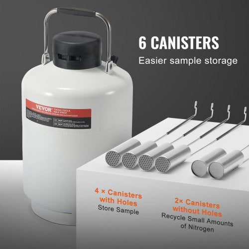 Liquid Nitrogen Tank 10 L Aluminum Alloy Liquid Nitrogen Container LN2
