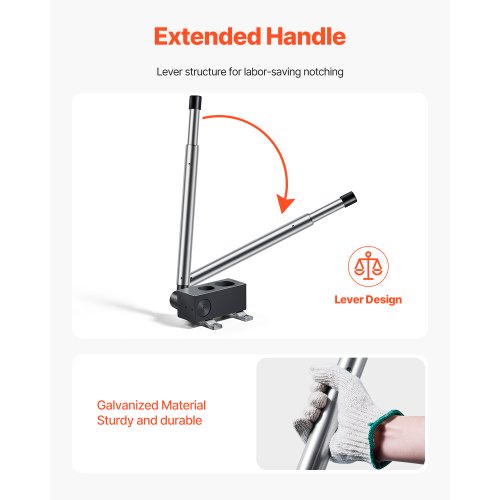 Pipe Notcher Tubing For 152Inch Pipes Steel And Tube With Long Handle Auto