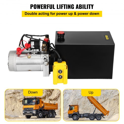 Hydraulic Pump Double Acting Hydraulic Power Unit 12V DC Dump Trailer Pump