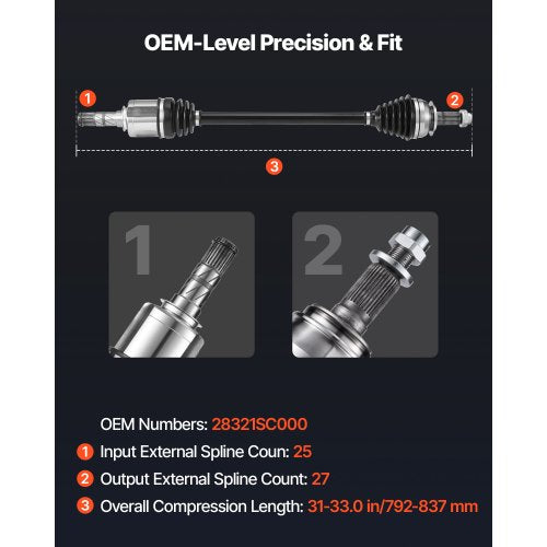 CV Axle Shaft Assembly 2 Pieces Front Left Right Driver and Passenger