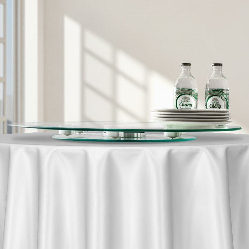 20 in Glass Lazy Susan Turntable 360° Rotation Round Clear Tabletop
