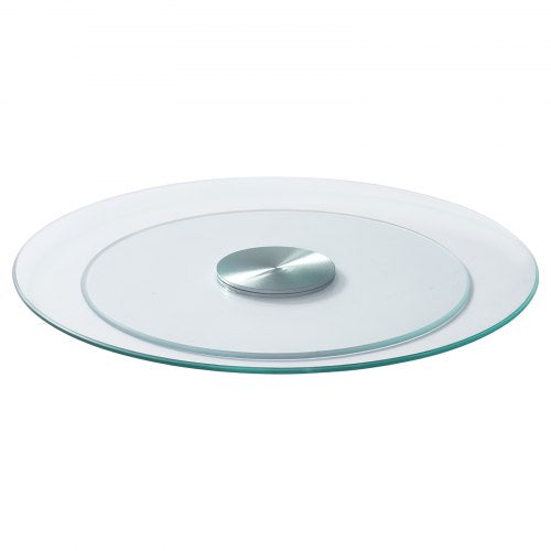 20 in Glass Lazy Susan Turntable 360° Rotation Round Clear Tabletop