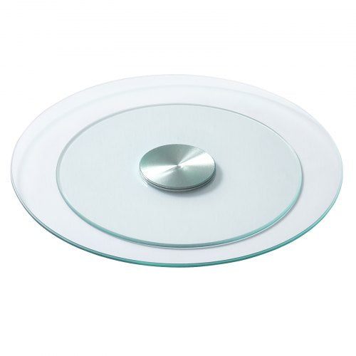 20 in Glass Lazy Susan Turntable 360° Rotation Round Clear Tabletop