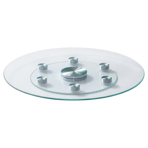 24 in Glass Lazy Susan Turntable Tempered Glass Dining Table Centerpiece