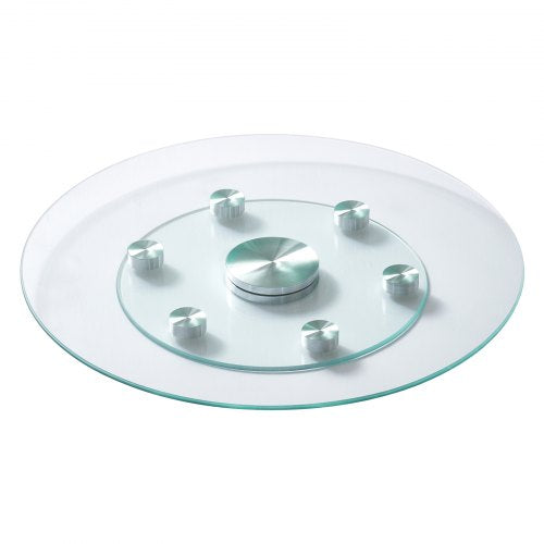 24 in Glass Lazy Susan Turntable Tempered Glass Dining Table Centerpiece
