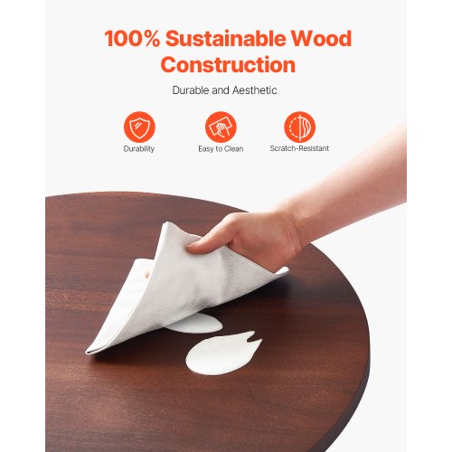 24 in Wood Lazy Susan Turntable 360° Rotation Round Clear Tabletop Rotating