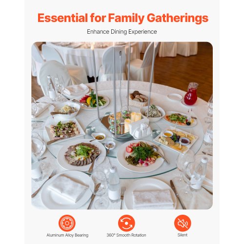 30 in Glass Lazy Susan Turntable Tempered Glass Dining Table Centerpiece